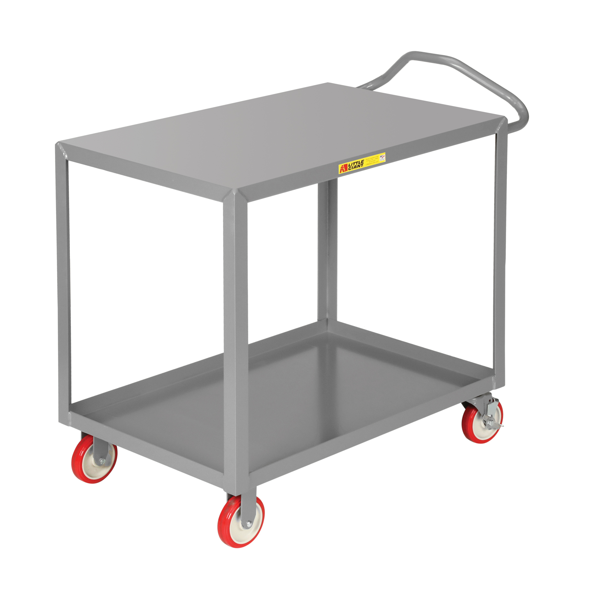 Little Giant Ergonomic Shelf Truck - 30in. x 48in., 1200-Lb. Capacity, 2 Shelves, Carbon Steel, Model# ENLG-3048-BRK